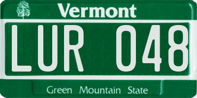 VT license plate LUR048