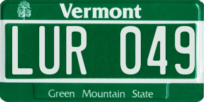 VT license plate LUR049