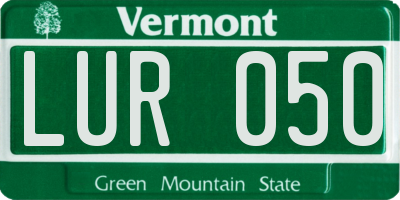 VT license plate LUR050