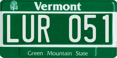 VT license plate LUR051