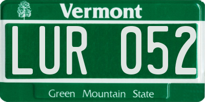 VT license plate LUR052