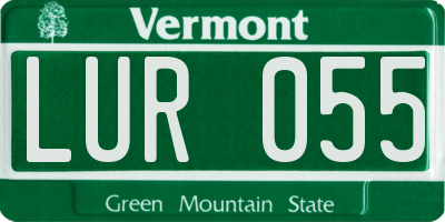 VT license plate LUR055