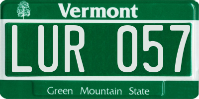 VT license plate LUR057