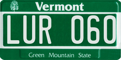 VT license plate LUR060