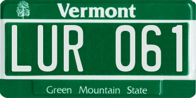 VT license plate LUR061