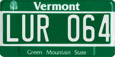 VT license plate LUR064