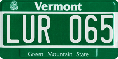 VT license plate LUR065