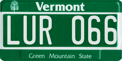 VT license plate LUR066