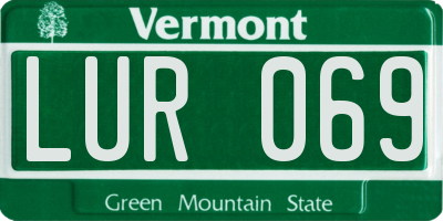 VT license plate LUR069