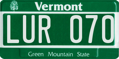 VT license plate LUR070