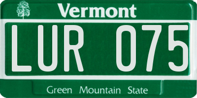 VT license plate LUR075