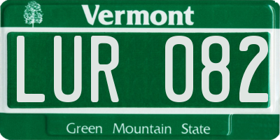 VT license plate LUR082