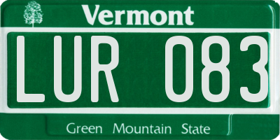 VT license plate LUR083