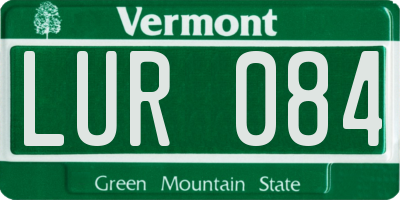 VT license plate LUR084