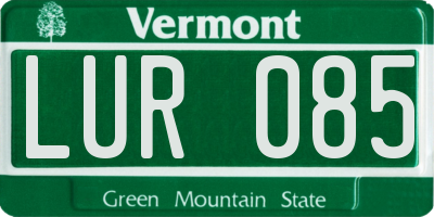 VT license plate LUR085