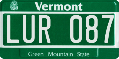 VT license plate LUR087