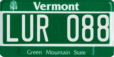 VT license plate LUR088