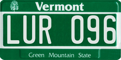 VT license plate LUR096