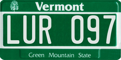 VT license plate LUR097