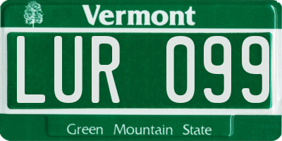 VT license plate LUR099