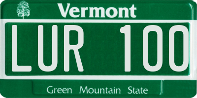 VT license plate LUR100