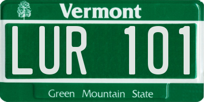 VT license plate LUR101
