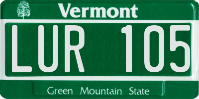 VT license plate LUR105