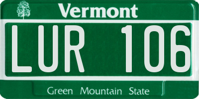 VT license plate LUR106