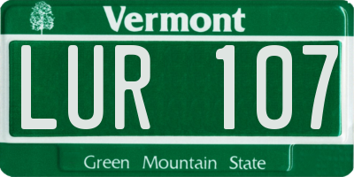 VT license plate LUR107
