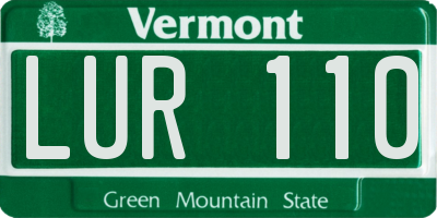 VT license plate LUR110