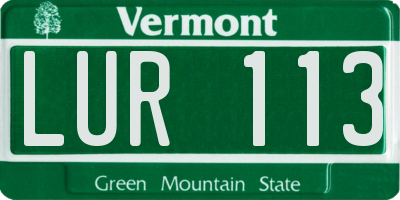 VT license plate LUR113