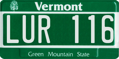 VT license plate LUR116