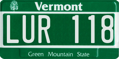VT license plate LUR118