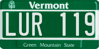 VT license plate LUR119