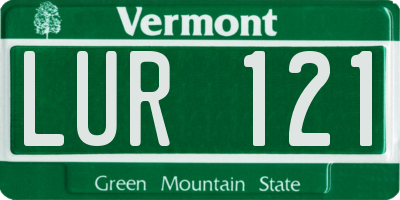 VT license plate LUR121