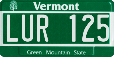 VT license plate LUR125