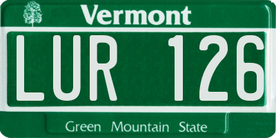 VT license plate LUR126