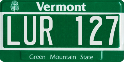 VT license plate LUR127