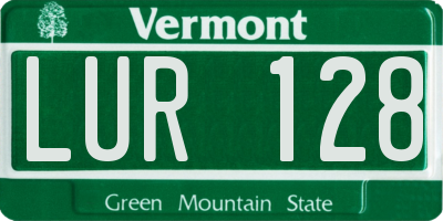VT license plate LUR128
