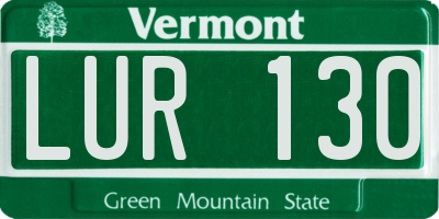 VT license plate LUR130