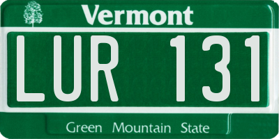 VT license plate LUR131