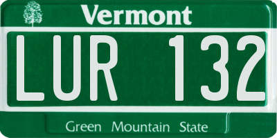 VT license plate LUR132