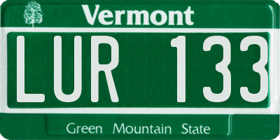 VT license plate LUR133