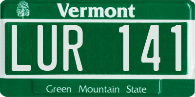 VT license plate LUR141