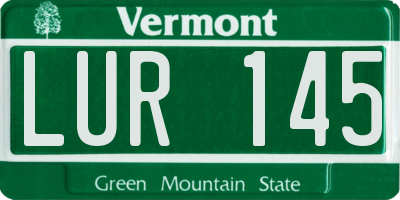 VT license plate LUR145