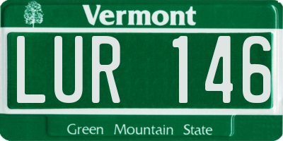 VT license plate LUR146