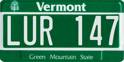 VT license plate LUR147