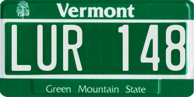 VT license plate LUR148