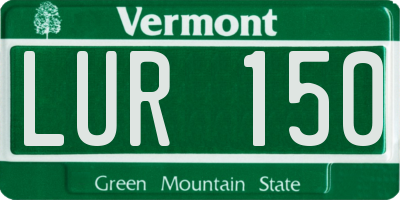 VT license plate LUR150
