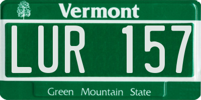 VT license plate LUR157